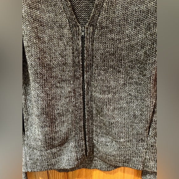 Michael Stars Zipper Cardigan‎ Sweater w/ Pockets in Java Brown Size Small - Picture 5 of 10